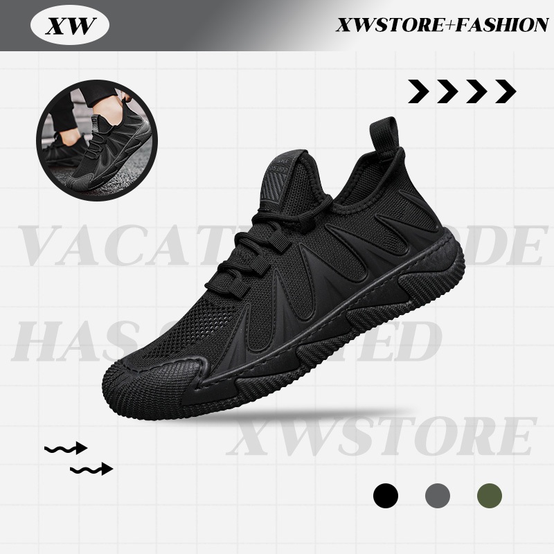 XWshopee ใหม่แนะนำ รองเท้าผ้าใบแฟชั่นสุดเท่ห์ ทรงสวมตกแต่งเชือกให้ดูสปอร์ต พื้นนิ่มสวมใส่สบาย ด้านข้างมีลวดลายคลื่นสุดเท