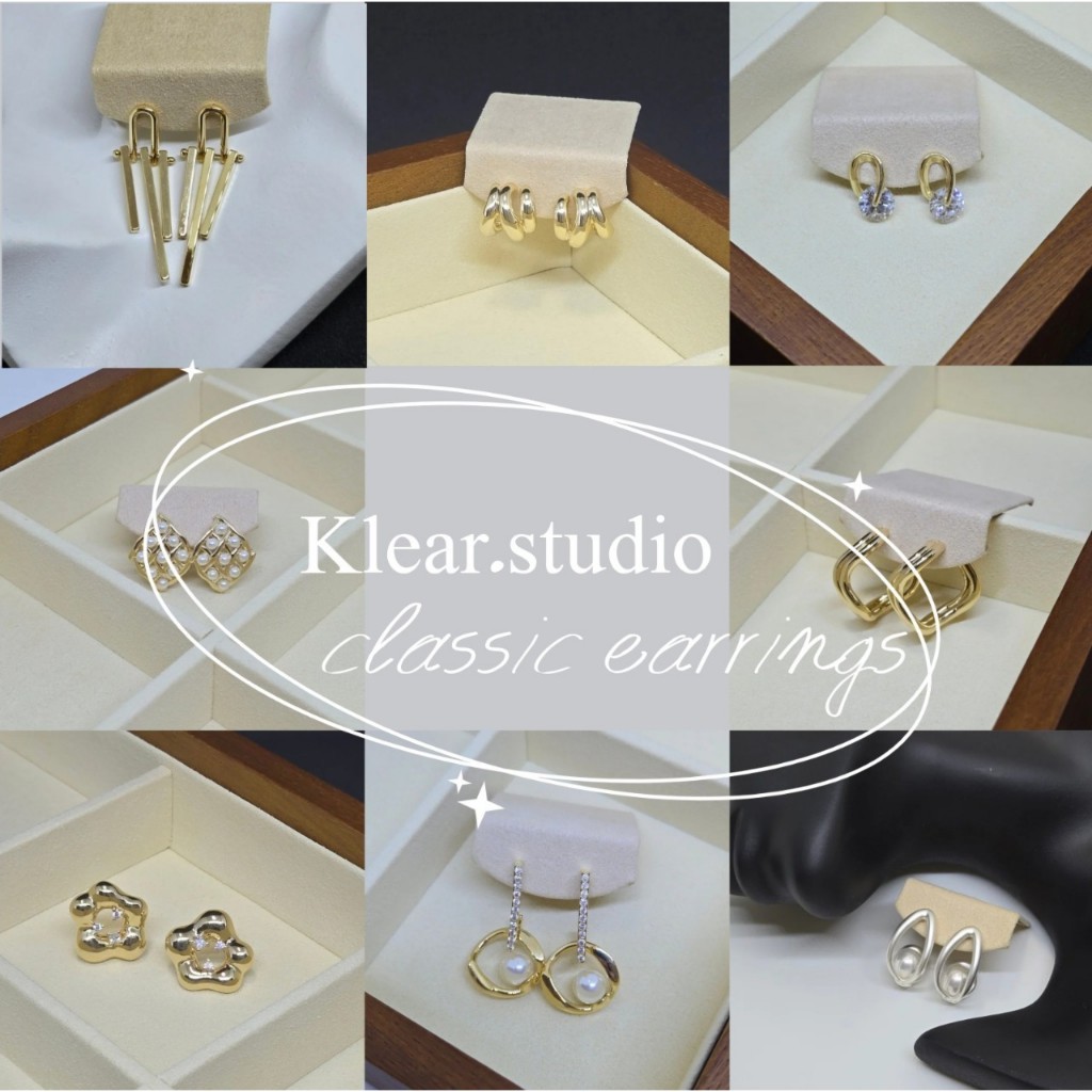 KLEAR.STUDIO - เซ็ตต่างหู Classy 3 ไม่ลอกไม่ดำ ต่างหูสแตนเลส พร้อมส่งจากไทย