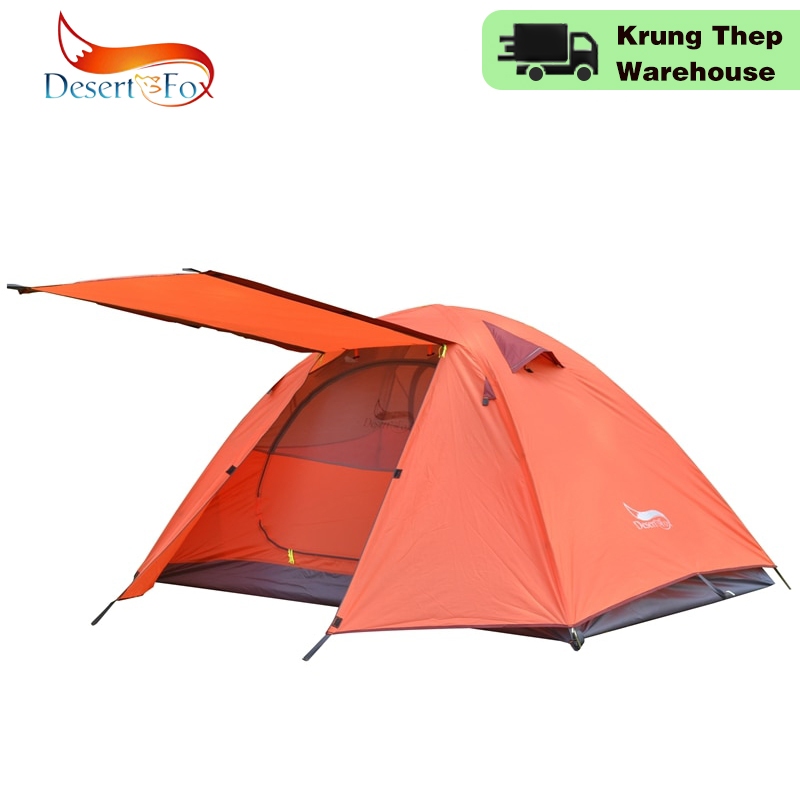 Desert Fox 2-3 คนเต็นท์แคมป์, เสาอลูมิเนียมเต็นท์ท่องเที่ยวกลางแจ้ง Double Layer กันน้ำ Windproof น้