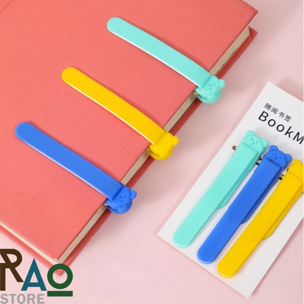 RAO Store พร้อมส่ง ที่คั่นหนังสือ วัสดุเป็นซิลิโคน ลายน้องหมี BookMarkซิลิโคน สำหรับคนรักหนังสือ