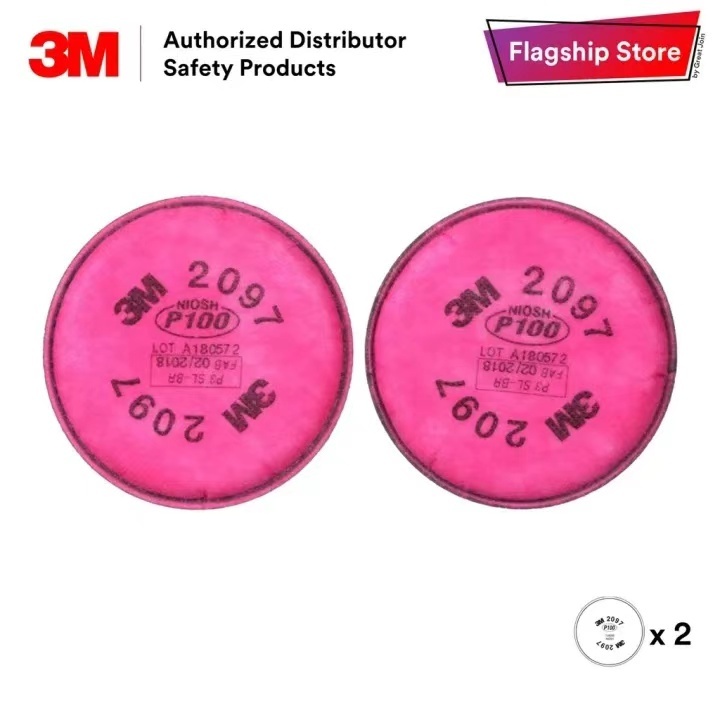 หน้ากาก 3M 7502+2091 พร้อมแผ่นกรอง รุ่น 2097 ป้องกันฝุ่น สารเคมี เหมาะกับ งานเจียร์ เชื่อม ตัด ราคา ถูกที่สุด ดีลบีเคเค แกลเลอรีภาพที่ 4