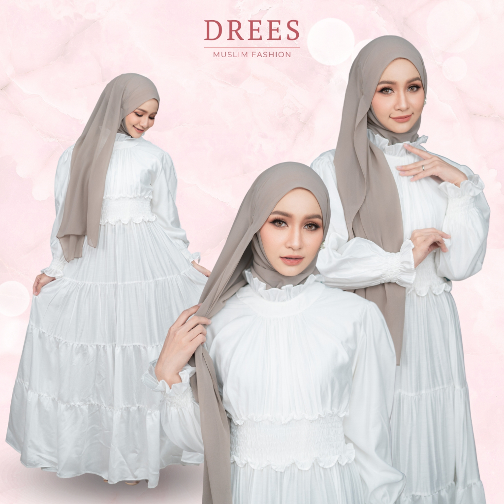 ชุดเดรสออกงาน กระโปรงยาวอัมเบลล่า แฟชั่นอิสลาม เอวสม็อคยืดได้เยอะ ทรงสวยมาก IM22 วาริสมุสลิมEP2.