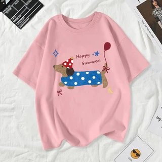 เสื้อยืดผู้หญิงแฟชั่นสาวลายการ์ตูนน่ารักฤดูร้อนเสื้อผ้าแฟชั่นส่วนเกาหลีสวมใส่สบายมาก#A166