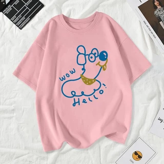 เสื้อยืดผู้หญิงแฟชั่นสาวลายการ์ตูนน่ารักฤดูร้อนเสื้อผ้าแฟชั่นส่วนเกาหลีสวมใส่สบายมาก#A169