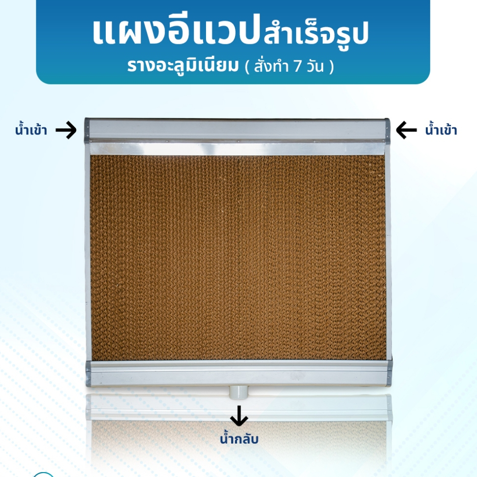 แผงอีแวปสำเร็จรูปพร้อมรางอลูมิเนียม สั่งทำขนาดพิเศษแจ้งได้ สร้างลมเย็น สำหรับโรงเรือน