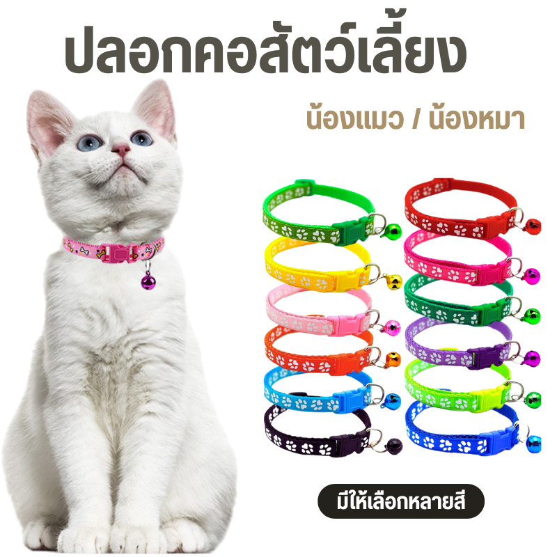 ปลอกคอสัตว์เลี้ยง ปลอกคอแมว มีกระดิ่งฟรุ้งฟริ้ง ปลอกคอสุนัข หมา แมว ขนาดเล็ก สามารถปรับได้ สีสันสดใสสำหรับสัตว์เลี้ยง