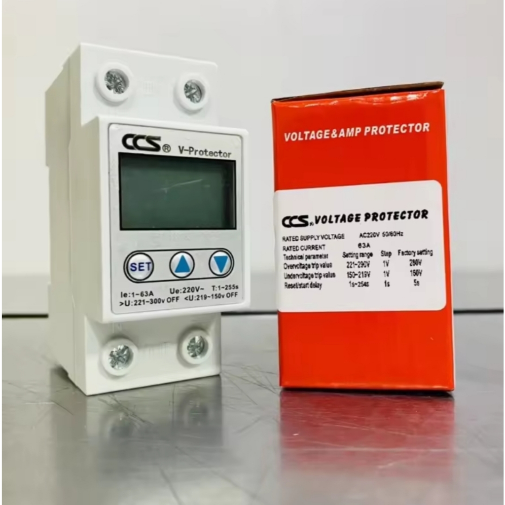 CCS เฟสโปรเทคชั่น ป้องกันไฟตก ไฟเกิน แบบเกาะราง 63A 220V-240V