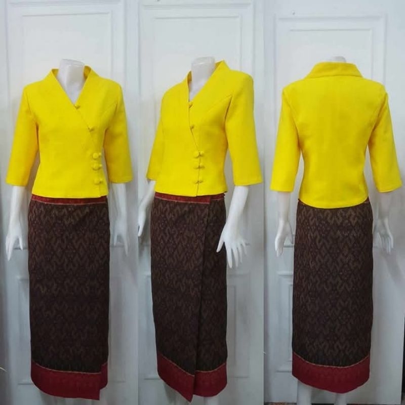 เสื้อผ้าฝ้ายทอสีเหลืองราชพฤกษ์(อก34"44")