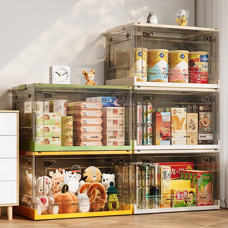 CONY กล่องเก็บของ กล่องเก็บของพับได้ พลาสติกใส กล่องเก็บของ พับได้ขนาด ใหญ่