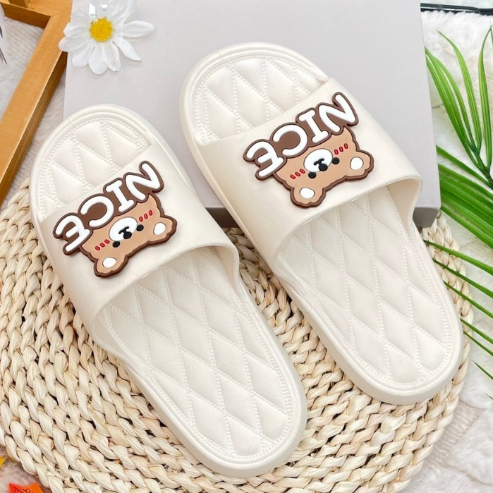 รองเท้าแตะพื้นนิ่ม น้องน่ารักมาก ตินทน ติดแน่น พื้นนิ่ม ใส่สบาย รองเท้าลายน้องการ์ตูนหมีสุดน่ารัก แนะนำสั่งเพิ่ม 1 ไซส์