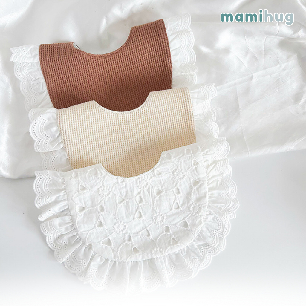 mamihug ผ้ากันเปื้อนเด็กทารก bibs สไตล์เกาหลี เรียบหรู ทำจากผ้าฝ้าย สำหรับเด็กแรกเกิดจนถึง 2 ขวบ
