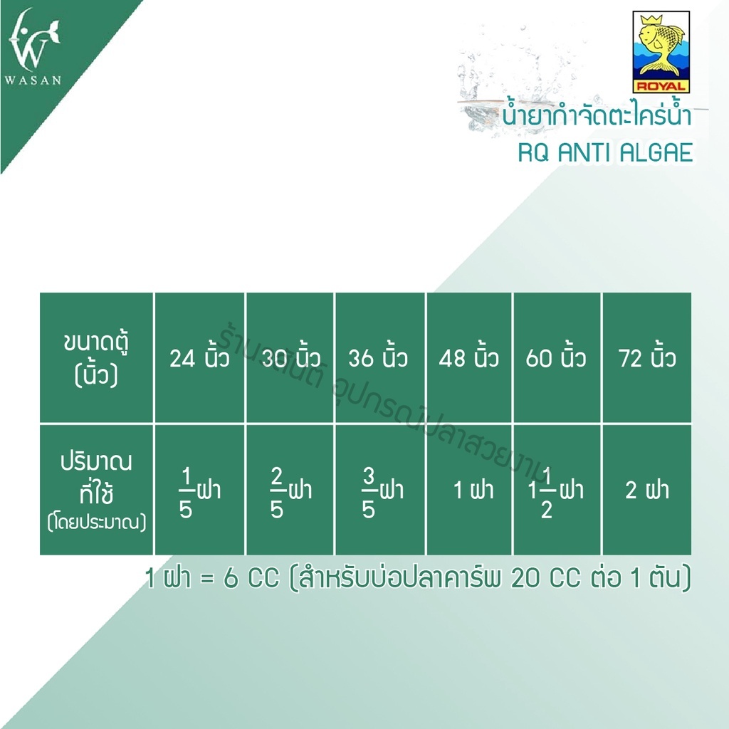 กำจัดตะไคร่น้ำเขียว RQ ANTI ALGAE ขนาด 250-1000 cc.