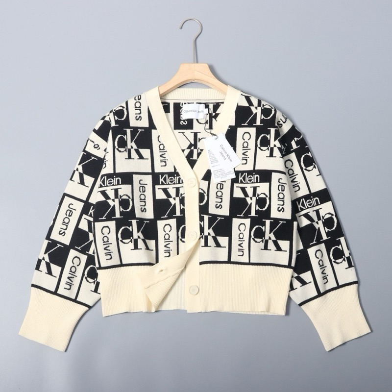 เสื้อคาร์ดิแกน C.alvin Kle.in Knitwear Women's YBI-Black White