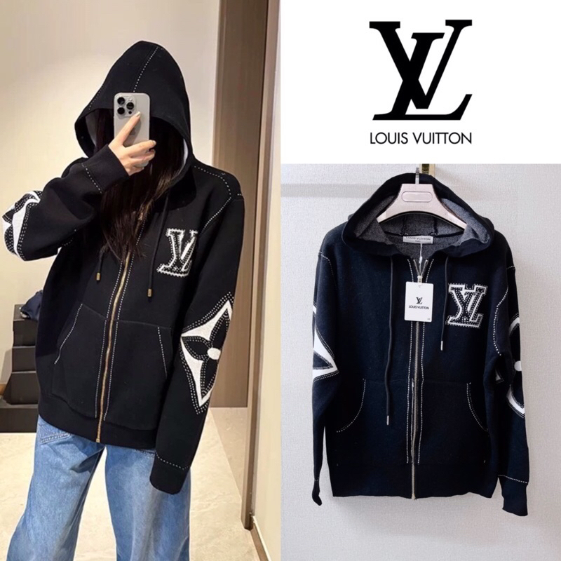 เสื้อแจ็คเก็ตแขนยาว Louis Vuitton Patchworked Oversize Jacket