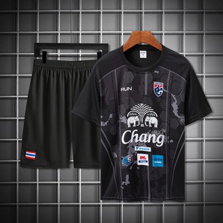 ชุดกีฬา ผู้ชาย ชุดวิ่ง เสื้อยืด+กางเกง ซับเหงื่อ ระบายอากาศ …