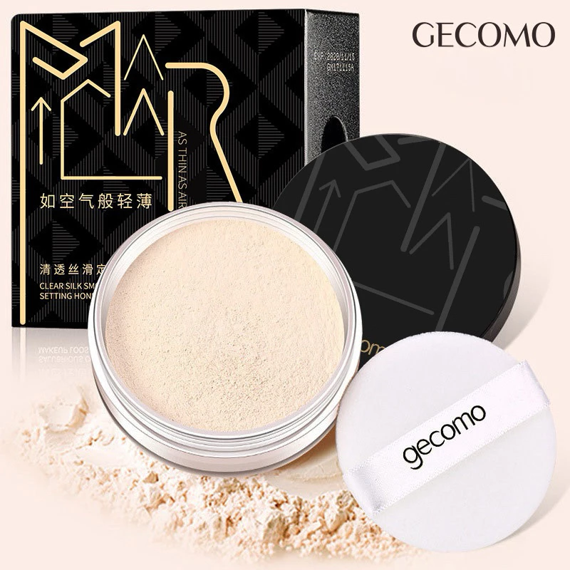 F-10🌟GECOMO แป้งฝุ่นเซ็ตติ้งควบคุมความมัน เนื้อเเมตต์ กันน้ําและกันเหงื่อ ติดทนนาน