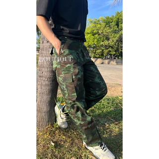กางเกงคาร์โก้ทหารลายดิจิตอล ขากระบอกกลาง(Size 28-38 นิ้ว) เนื้อผ้ากำมะดิน TIVA BOUTIQUE