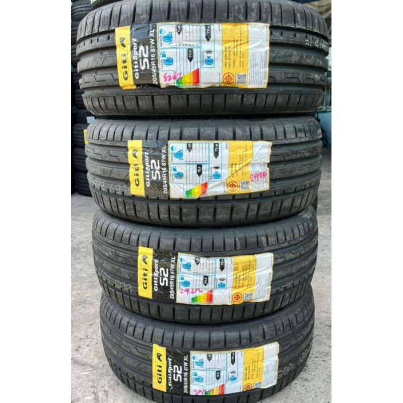 giti รุ่น sports2 ขนาด 205/45r16 ยางใหม่ผลิตปี2023(รวมยาง4เส้น)แถมจุ้มลมฟรี4ตัว