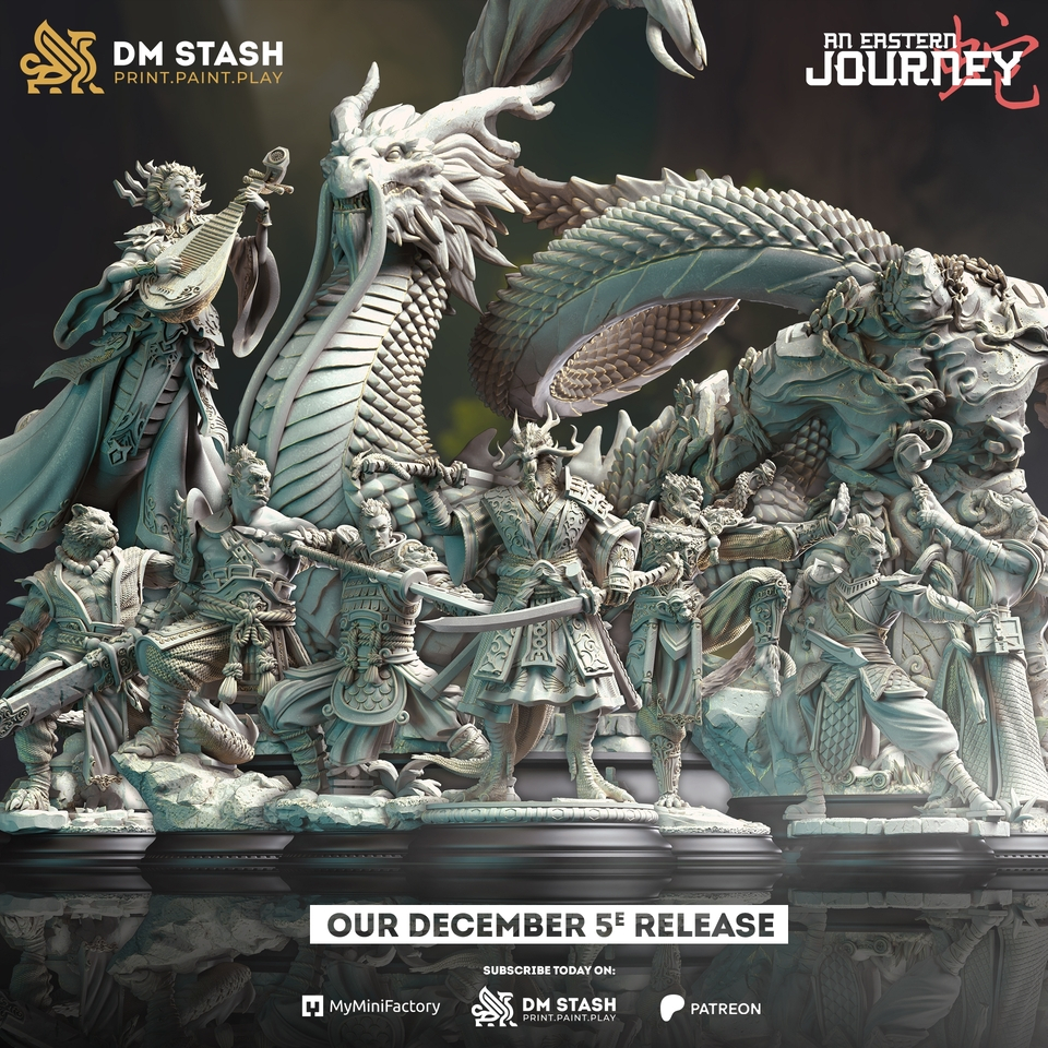 [NEW] DnD Miniature I ชุดนักเดินทางแห่งบูรพาวิถี Iโมเดลบอร์ดเกม (งานเรซิ่นยังไม่ลงสี) ฐาน 1-2 นิ้ว