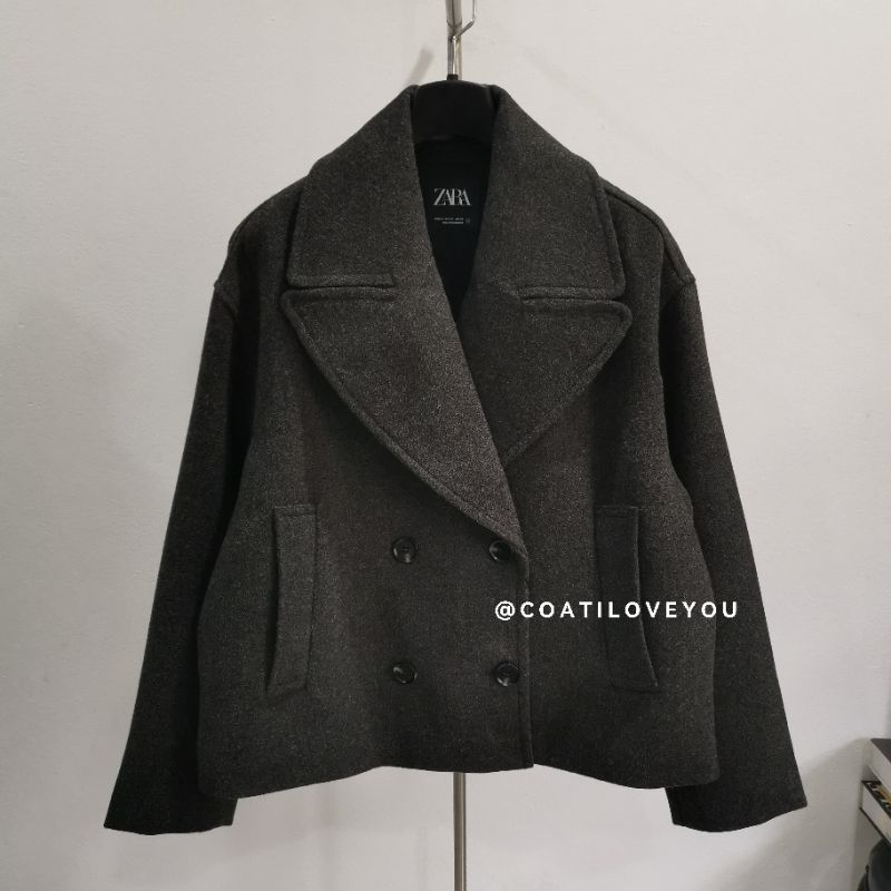 **ของแท้พร้อมส่งจากไทย** ZAR.A SHORT​ DOUBLE BREASTED COAT