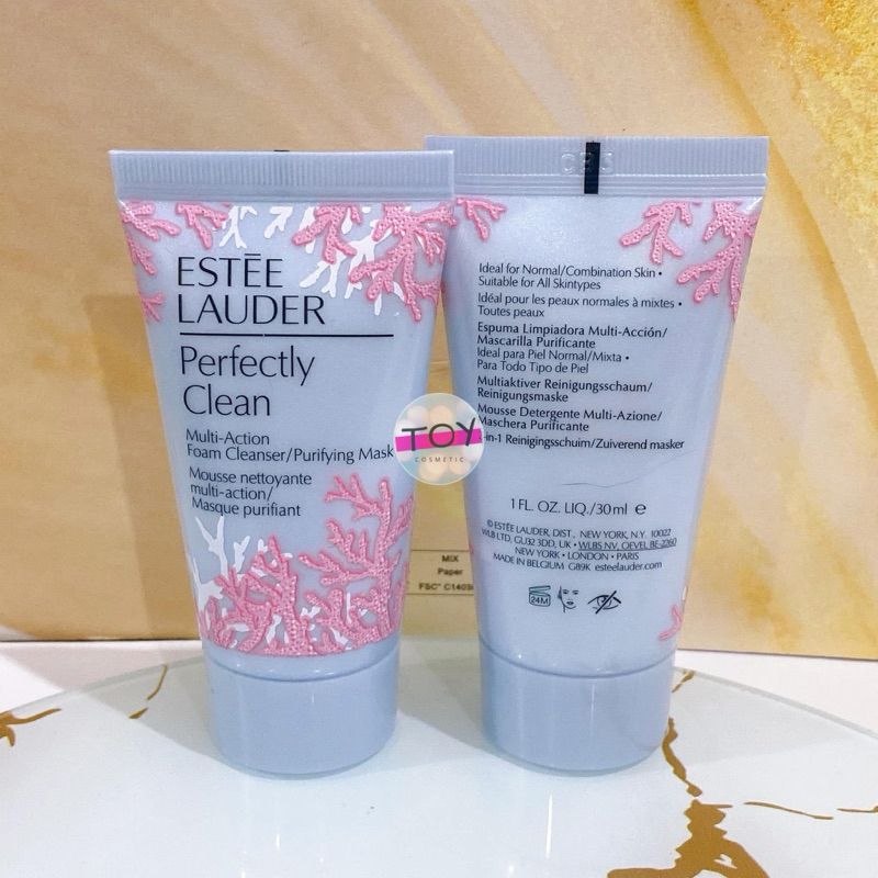 Estee Lauder Perfectly Clean Multi-Action Foam Cleanser/Purifying Mask 30 ml(ผลิต 2023)