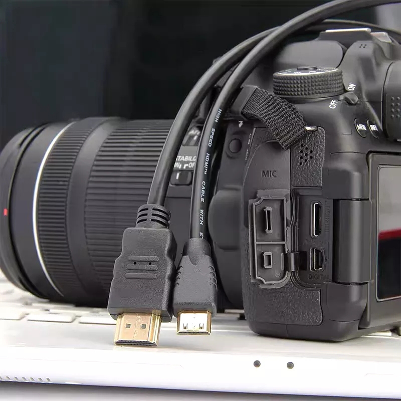 สายMini HDMI to HDMI Cableสนับสนุน 3D&4Kพร้อมเสียง ความยาว1.5เมตร ใช้ต่อสำหรับกกล้องวิดีโอเครื่องเล่นวีดีโอHDTV Notebook