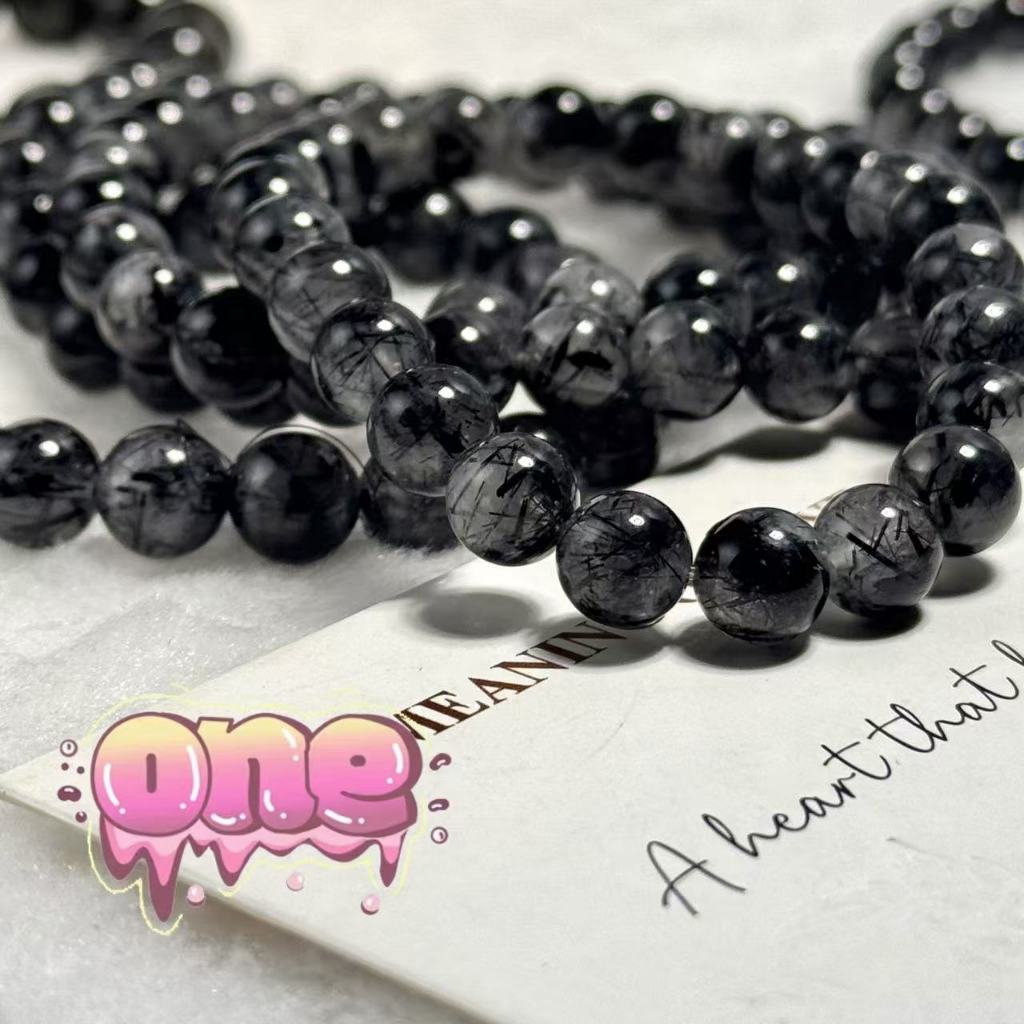 หินแก้วขนเหล็ก หินไหมดำ ไหมดำ ไหมดำ（แก้วขนเหล็ก） Black Rutilated Quartz