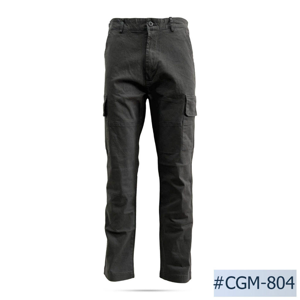 Niyom jeans รุ่น CGM-804 กางเกงชิโน่ แต่งกระเป๋าคาโก้ สีน้ำตาล ทรงกระบอก ผ้ายืด