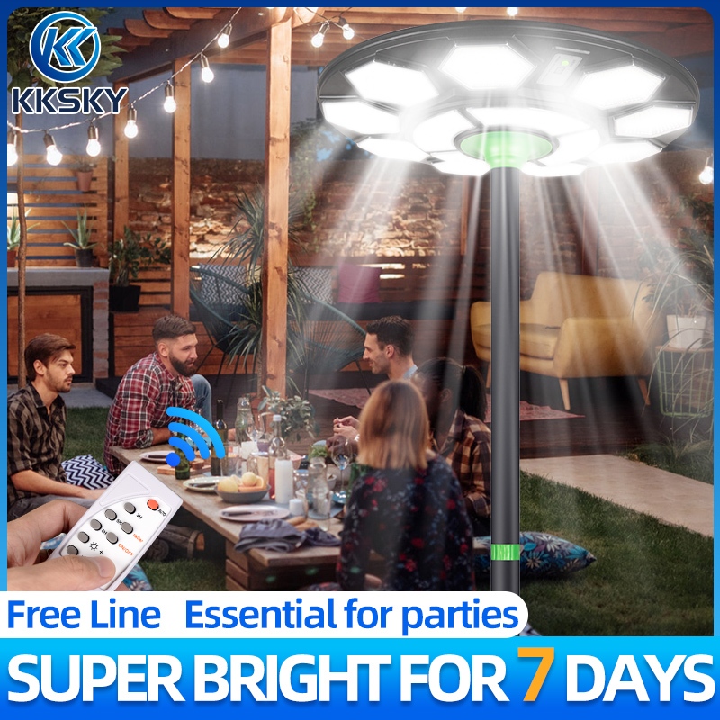 KKSKY ไฟโซล่าเซลล์ UFO 60000W โคมไฟถนนโซล่าเซลล์ ไฟถนน LED solar light สว่างค้าง IP65 ป้องกันฟ้าผ่า
