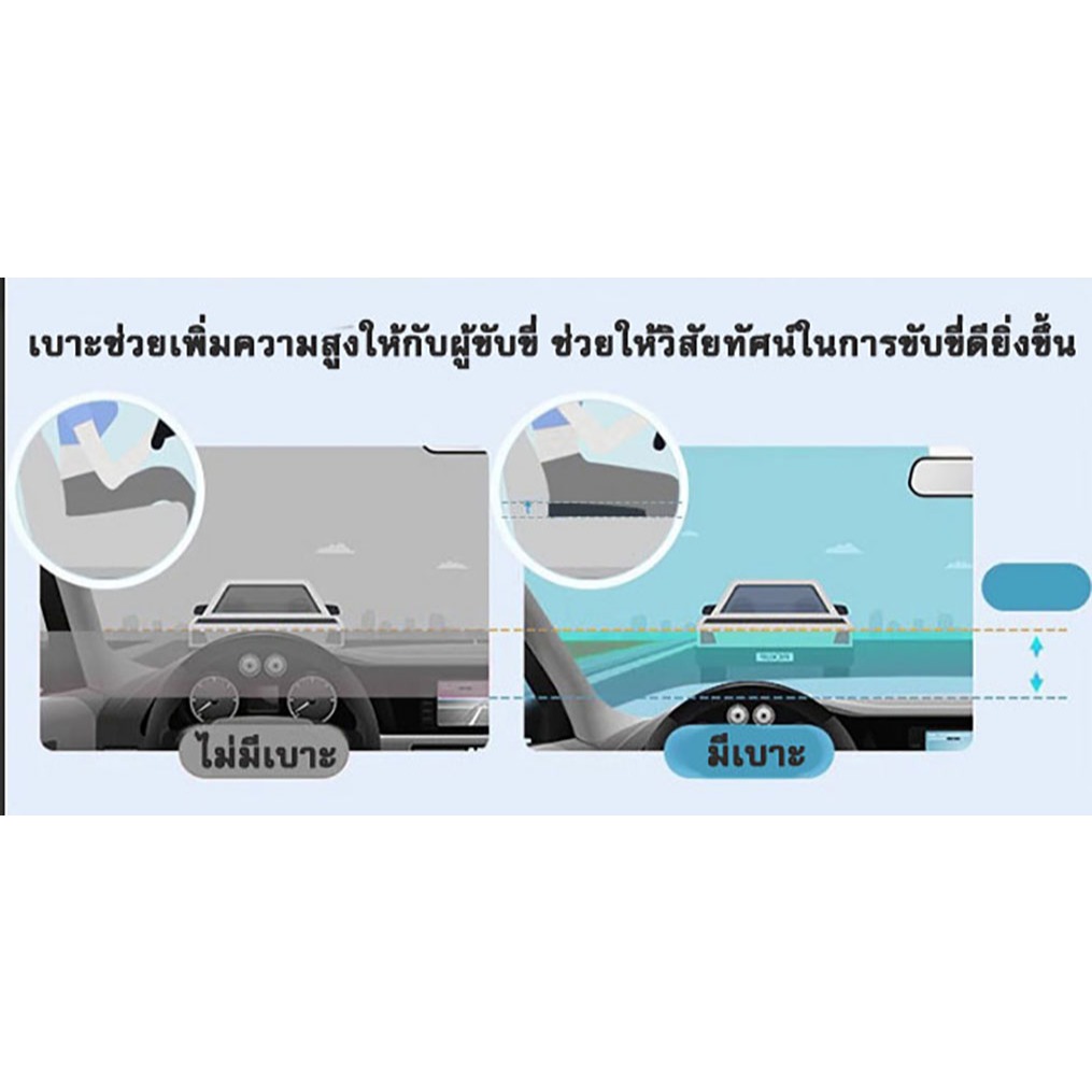 เบาะรองนั่ง ที่รองนั่ง เบาะนั่ง รองหลัง Memory Foam  เพิ่มความสูง สำหรับรถยนต์ ขนาด 40x30x8 ซม.(non slip) - รูปที่ 4