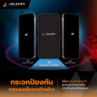 Ablemen FF 2X ฟิล์มกระจกเต็มจอ ถนอมสายตา ด้าน กันเสือก For iPhone 17 /Air /16 /15 /14 /Pro Max /Pro /Plus