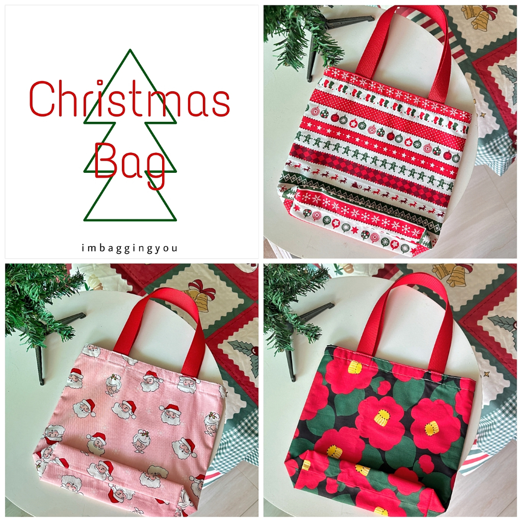 ♡กระเป๋าผ้า Christmas bag (แบบถือ)