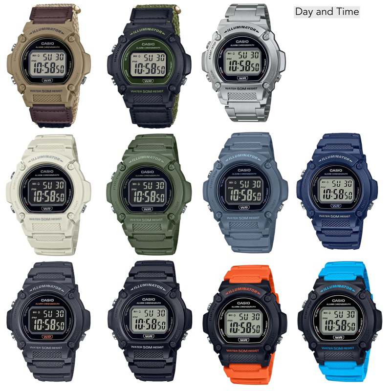 คาสิโอของแท้ รุ่น W-219H-1A,W-219H-2A,W-219H-2A2,W-219HC-2A,W-219H-8A,W-219HB-3Aสายเรซิน สินค้ารับปร