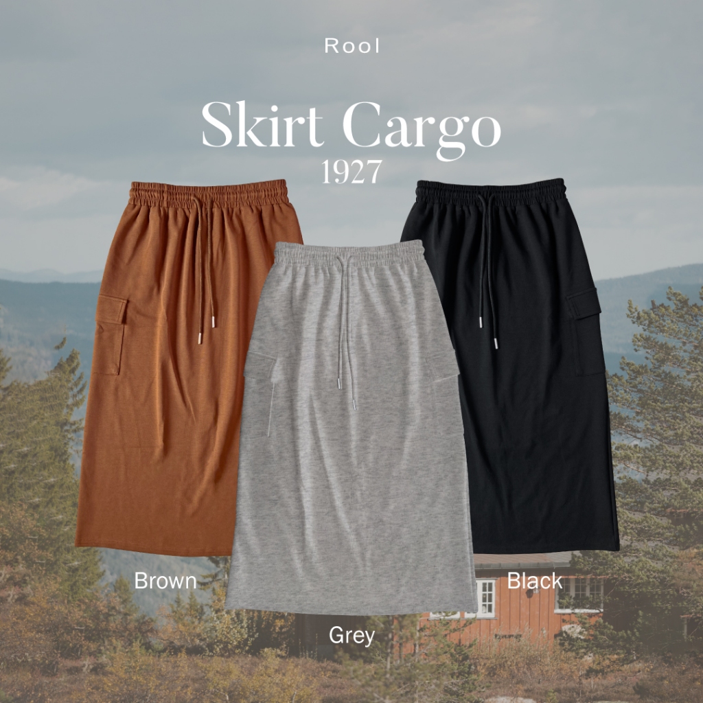 Rool - Skirt Cargo 1927 กระโปรงคาโก้ เอวเชือกผูกสวมใส่สบาย