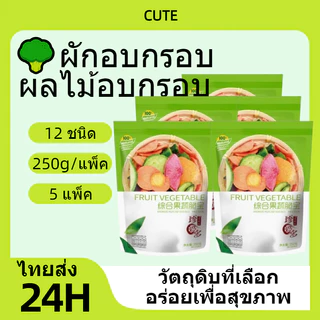 [5 แพ็ค] 🥦ผักอบกรอบ และ ผลไม้อบกรอบ🥦 12 ชนิด ขนาด 250g