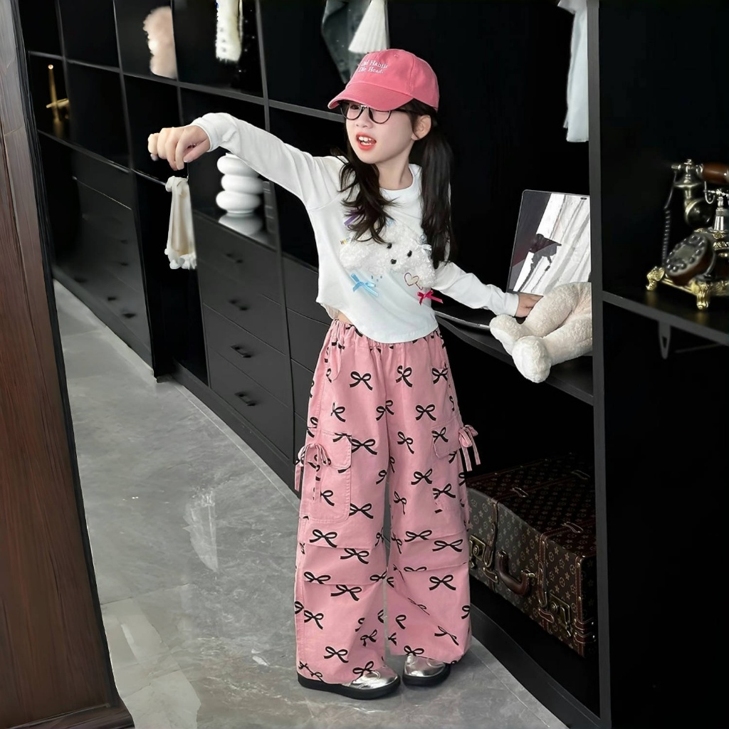 PRINCESS KESLI กางเกงเด็กหญิง ขากว้าง สไตล์เกาหลี ลำลอง ใส่สบาย ฤดูร้อน รุ่นใหม่ 2-12 ปี - รูปที่ 2