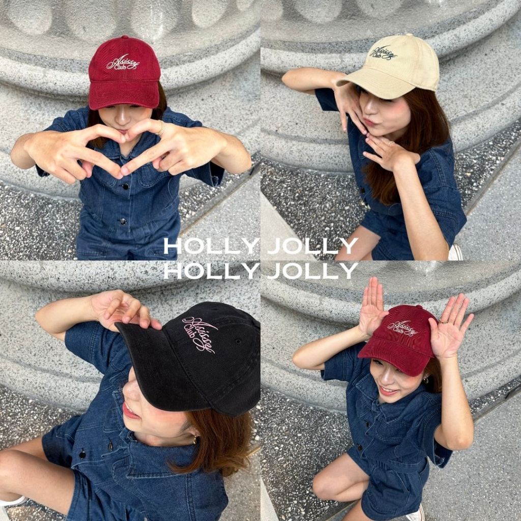 หมวกแก๊ปยีนส์ผ้าฟอก Holly Jolly Christmas cap🎅🏻🎄 by asissy.club