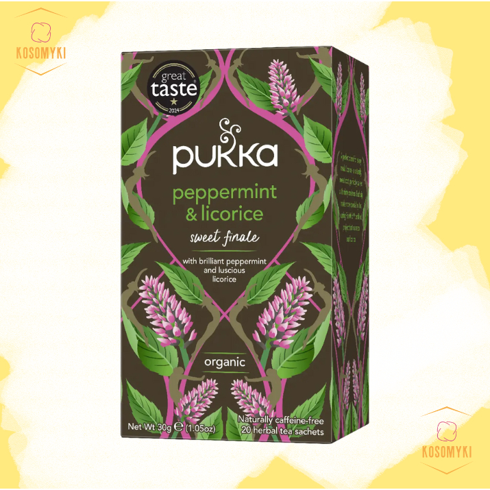 ชาสมุนไพรออแกนิค Pukka Peppermint & Licorice Tea Bags 20 Sachets