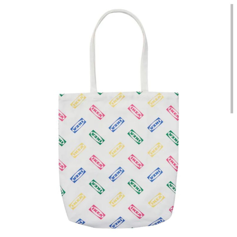 กระเป๋าผ้า IKEA อิเกีย อีเกีย สีดำ สีขาว AURITIEDE/ออเทียนเด 40x40 ซม. กระเป๋า shopping