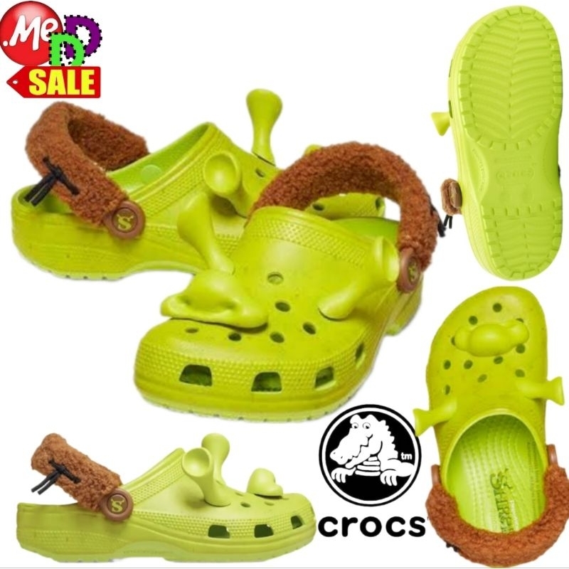 CROCS - ใหม่ ครอคส์ รองเท้าลำลองเด็กโต รุ่น Crocs Classic Clog Shrek / Holiday Sweater / Literide