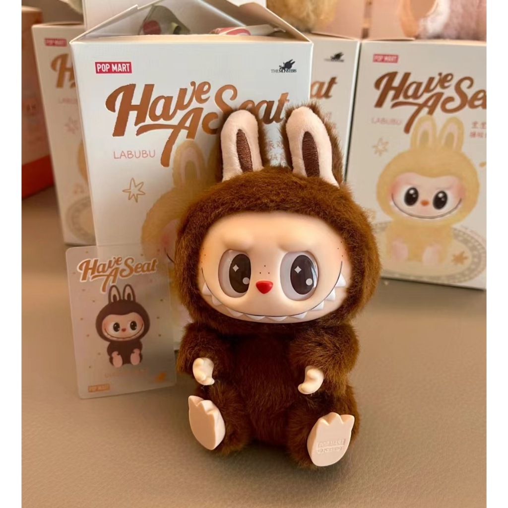 Labubu รูปหัวใจ Macaron Monster Secret สุ่มตุ๊กตาพวงกุญแจกล่องตาบอดของขวัญวันเกิด