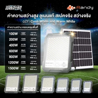 [ผ่อน10เดือน]Randy Gen2 SolarLight สปอตไลท์ไฟโซล่าเซลล์ WIFI CCTV 100W-1500W ประกัน2ปี สว่าง คุ้มค่า