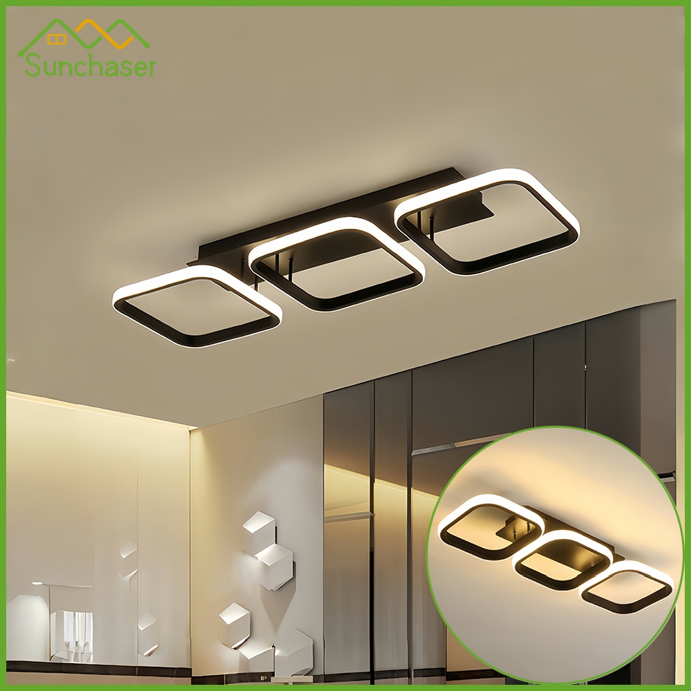 โคมไฟห้องนั่งเล่น LED ไฟสามสี โคมไฟเพดาน ทันสมัยและเรียบง่าย ห้องล็อคเกอร์ ไฟทางเข้า สำนักงาน ห้องนอน ครัว ห้องน้ำ