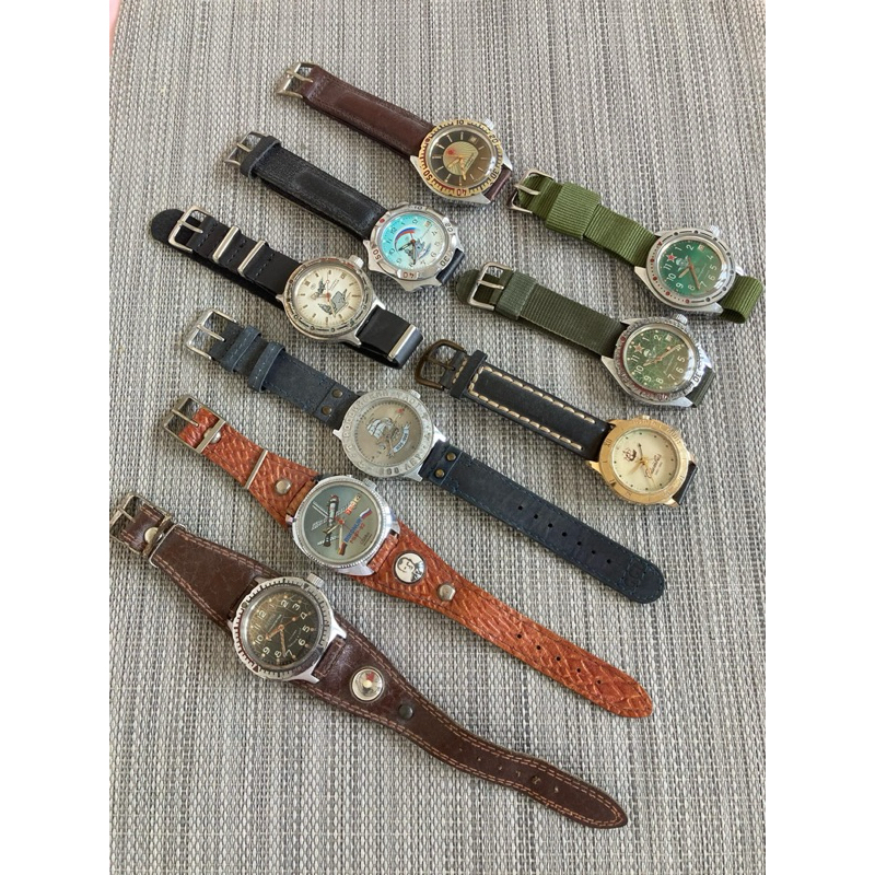 ขายนาฬิการวมเหล่านาฬิกาไขลานทหารรัสเซีย Vintage Military watch Vostok Komandirskie USSR Mechanical R