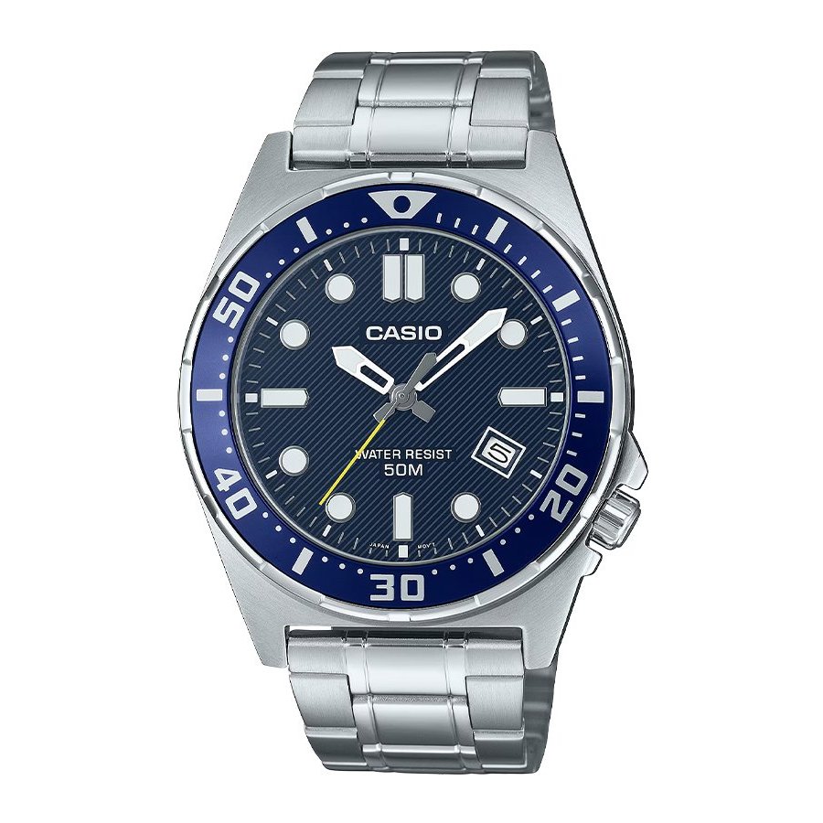Casio Standard นาฬิกาข้อมือผู้ชาย สายสแตนเลส รุ่น MTD-135D-2A - สีน้ำเงิน
