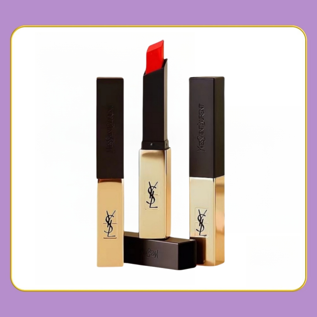 YSL Saint Laurent ลิปสติกลิปกลอสชนิดหลอดสีดำลิปสติกใหม่แฟชั่นสีใหม่แมตต์ 2024# 416# 21# 1966#แท้100%