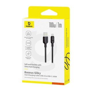 Baseus สายชาร์จเร็ว รุ่น Silky Series USB to Type-C 100W, USB to iP 2.4A 1m,2m (USB to Type C ไม่รองรับระบบ IOS)