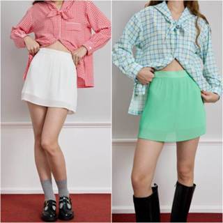 KANNI - ANNI SKORT กระโปรงกางเกงอัดพลีทผ้าชีฟอง