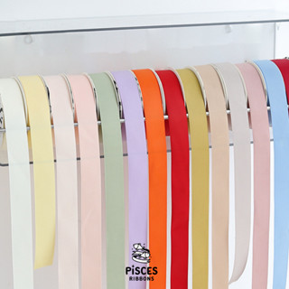 1 ม้วน * ขนาด 1.6 cm.ริบบิ้นผ้า POLYCOTTON เนื้อผ้าเงากึ่งแม…
