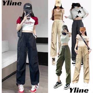 🔥 พร้อมส่ง🔥Yline ชุดเอี๊ยมกระเป๋าหลายกระเป๋าอเมริกัน กางเกงข…